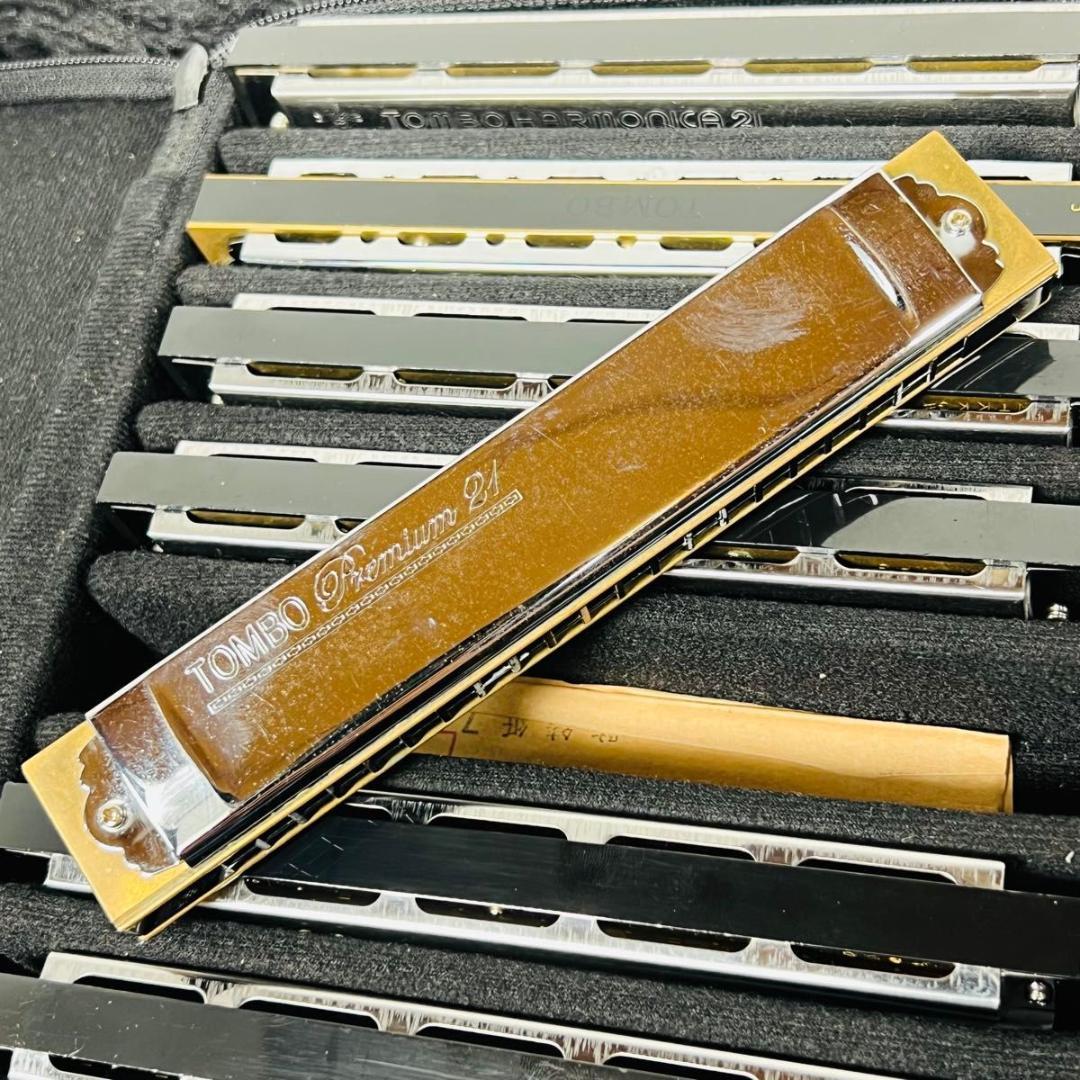 トンボ 21トーン プレミアム21トーン ハーモニカ 8本 複音ハーモニカ 楽器
