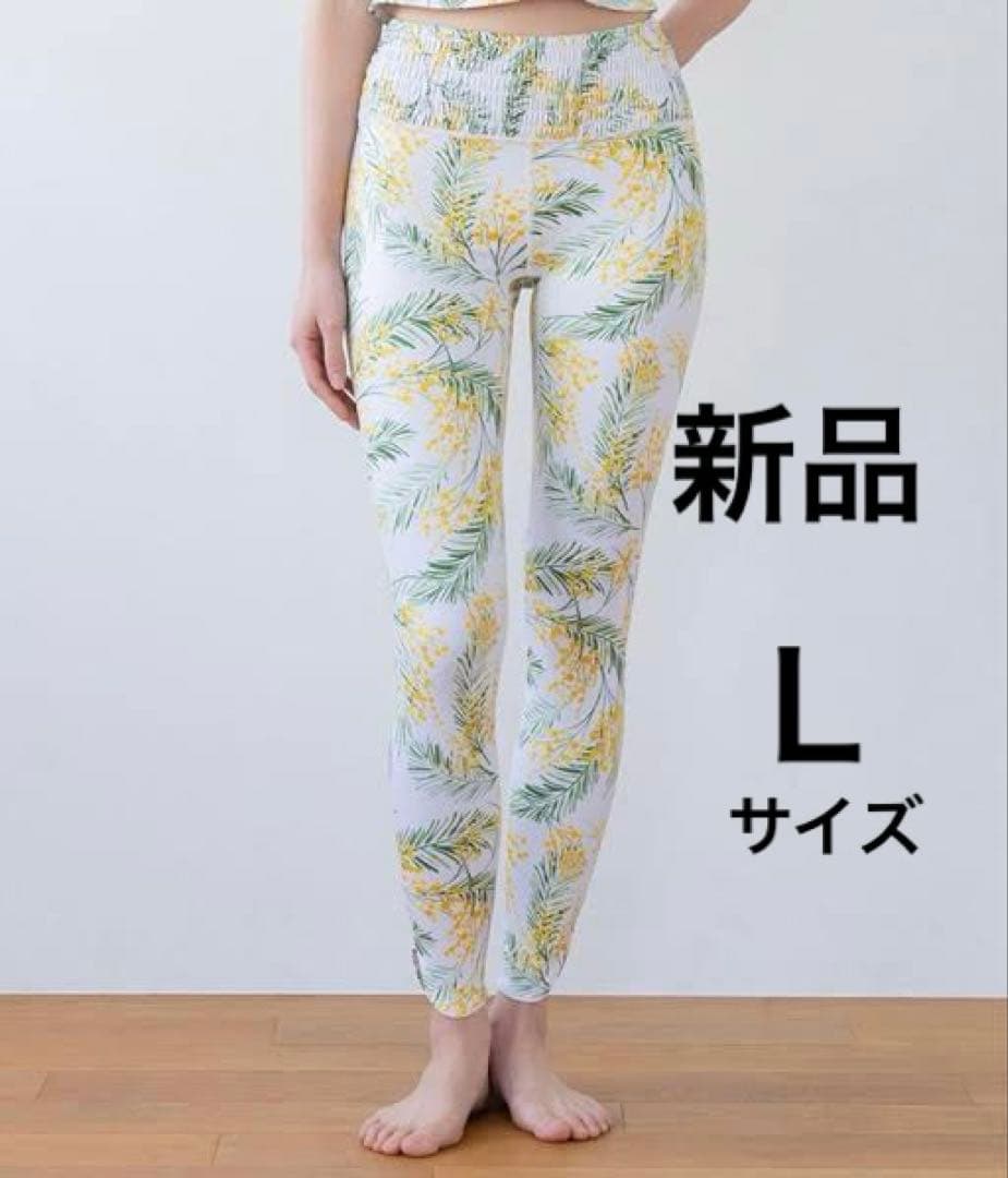 新品タグ付 【SUKALA】 スプリングフラワーシャーリングレギンス Ｌサイズ