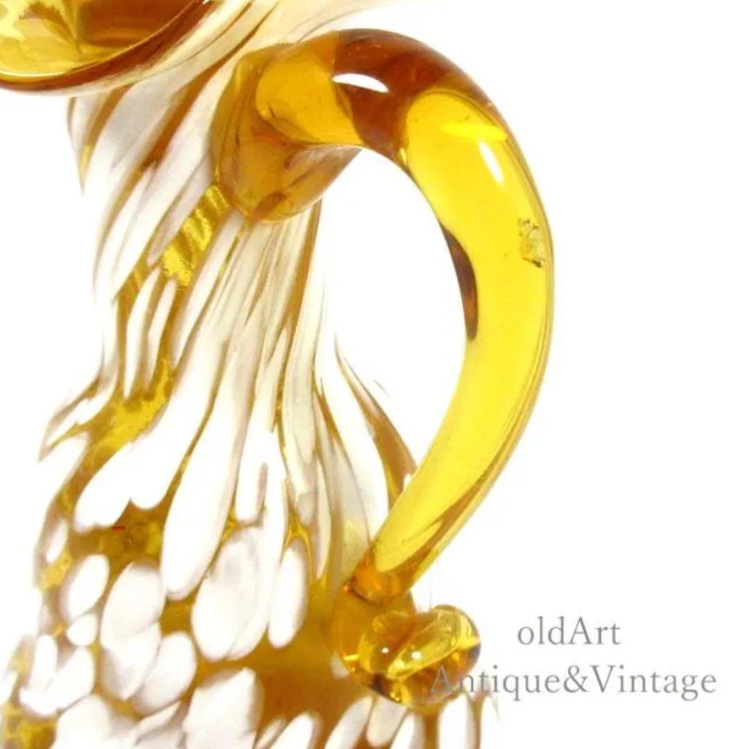 USA製アメリカンヴィンテージガラスピッチャージャグ水差し蓋付きオブジェ