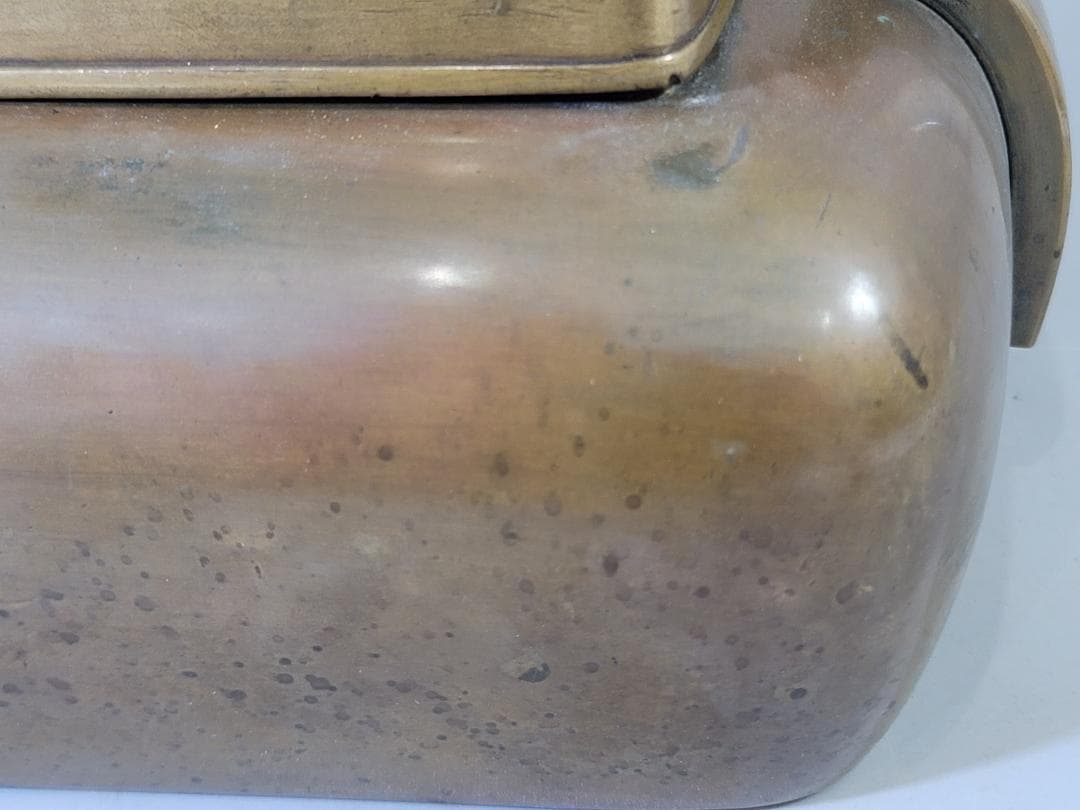古銅 龍透かし火屋 手炙 香炉 時代物 DT624