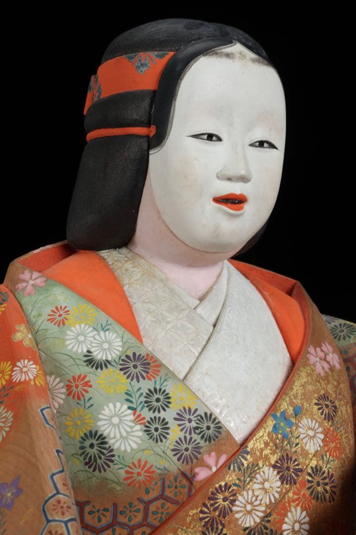 【高古作】木彫彩色 能楽 熊野 能人形 昭和十五年 共箱 二重箱 古美術 骨董品
