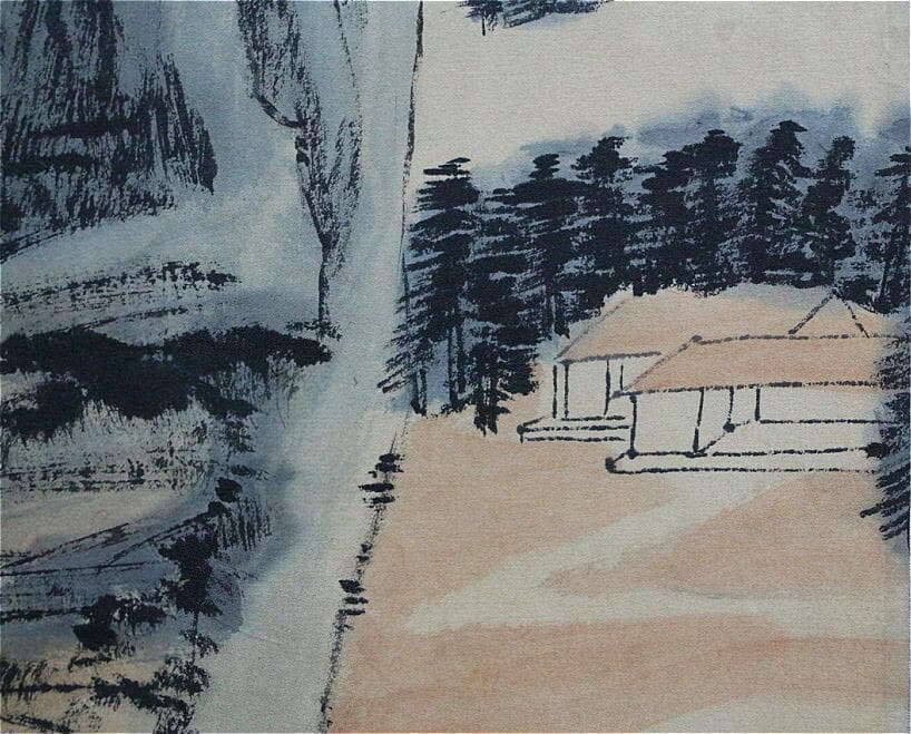 近代の書画家 「張大千 図」 書画立軸 肉筆保證 唐物 唐本