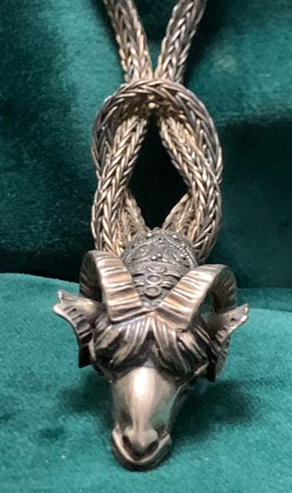 ギリシャアテネの銀製ネックレス、アンティーク美術工芸品