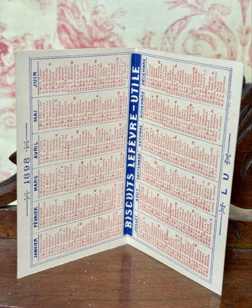 フランスアンティーク　LUビスケット　1898年天使のカレンダー