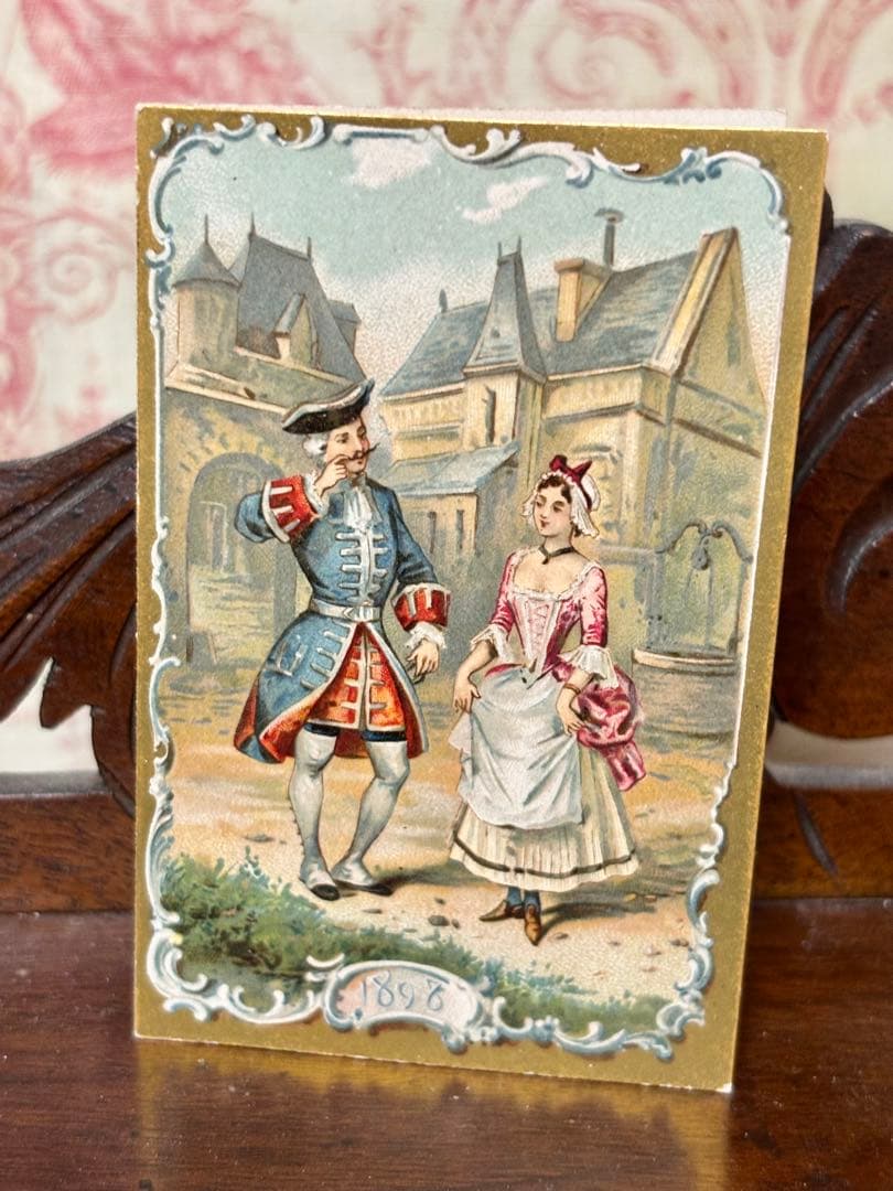 フランスアンティーク　LUビスケット　1898年天使のカレンダー