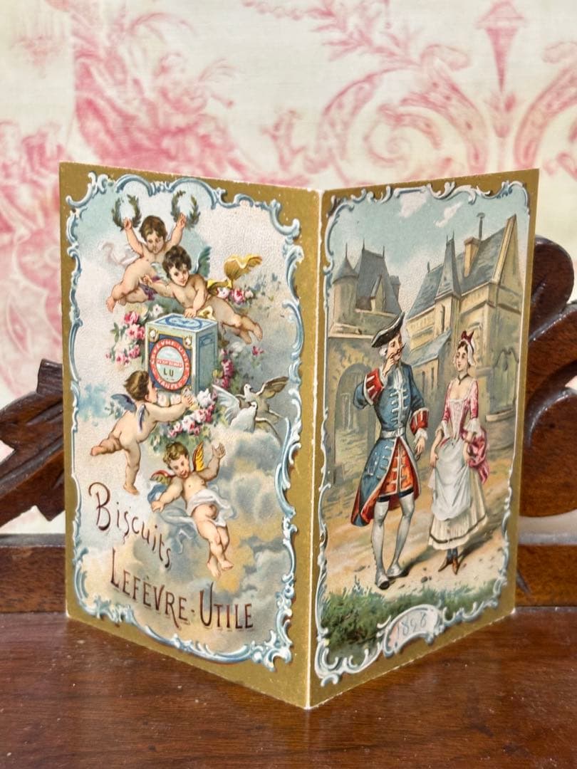 フランスアンティーク　LUビスケット　1898年天使のカレンダー