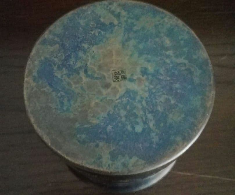 鎚起銅器　玉川堂　良寛書　蓋物　小物入れ　煎茶道具　和骨董アンティーク1980年