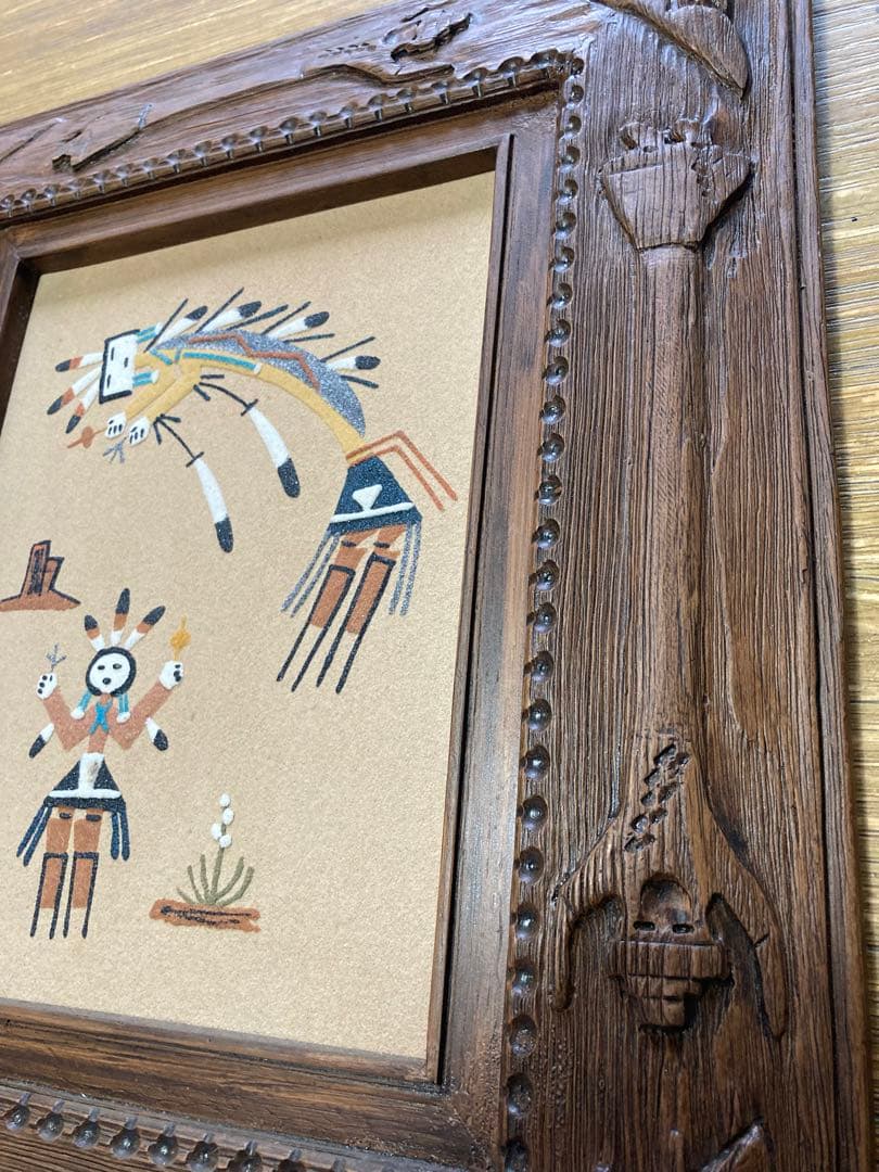 希少　額付き　ナバホ族 サンドアート