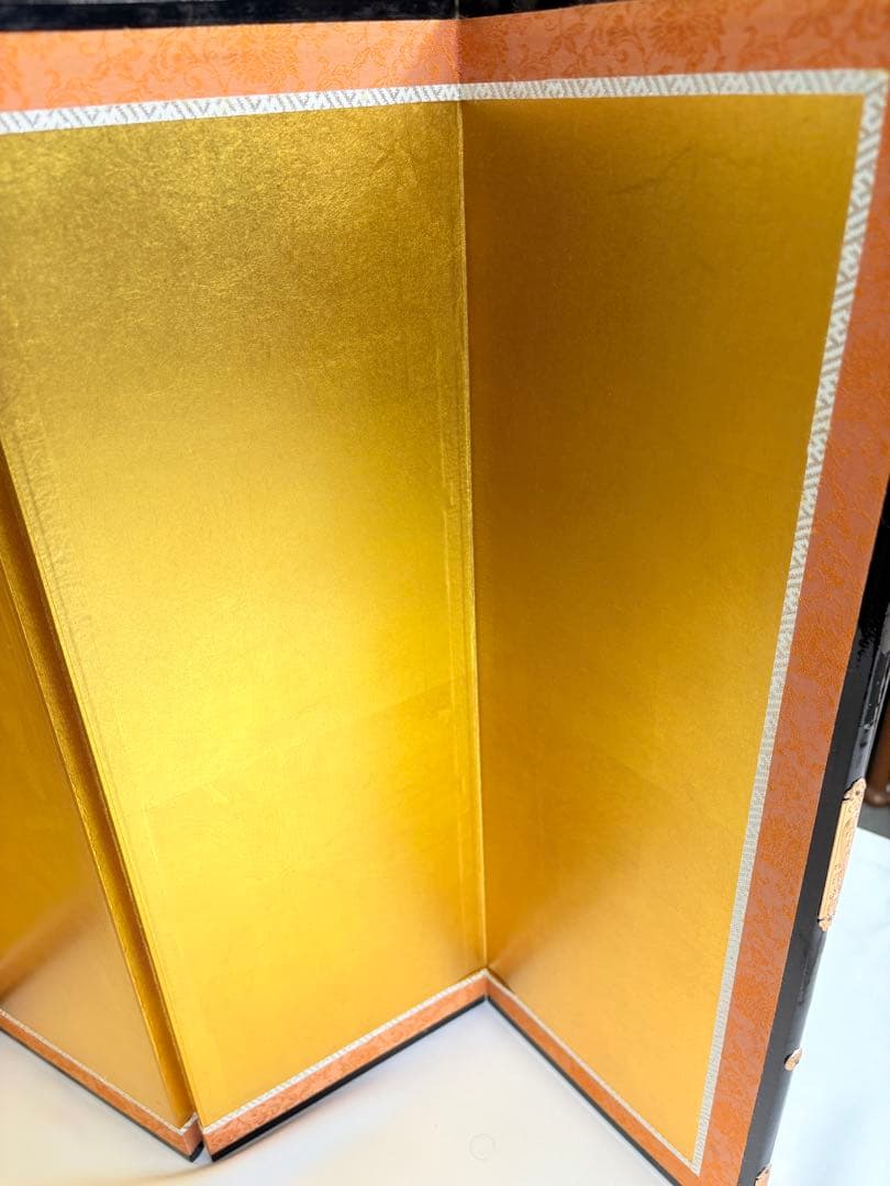 六曲一双屏風 18号 箔押二重縁付き　金沢箔仕様　雛人形 屏風 節句　和風