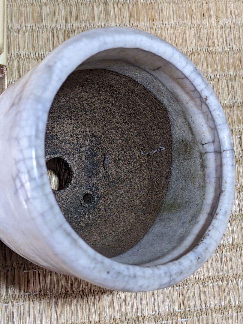 ♦小品盆栽鉢 侘助造 白泥 ミニ盆栽鉢 古美術 骨董品