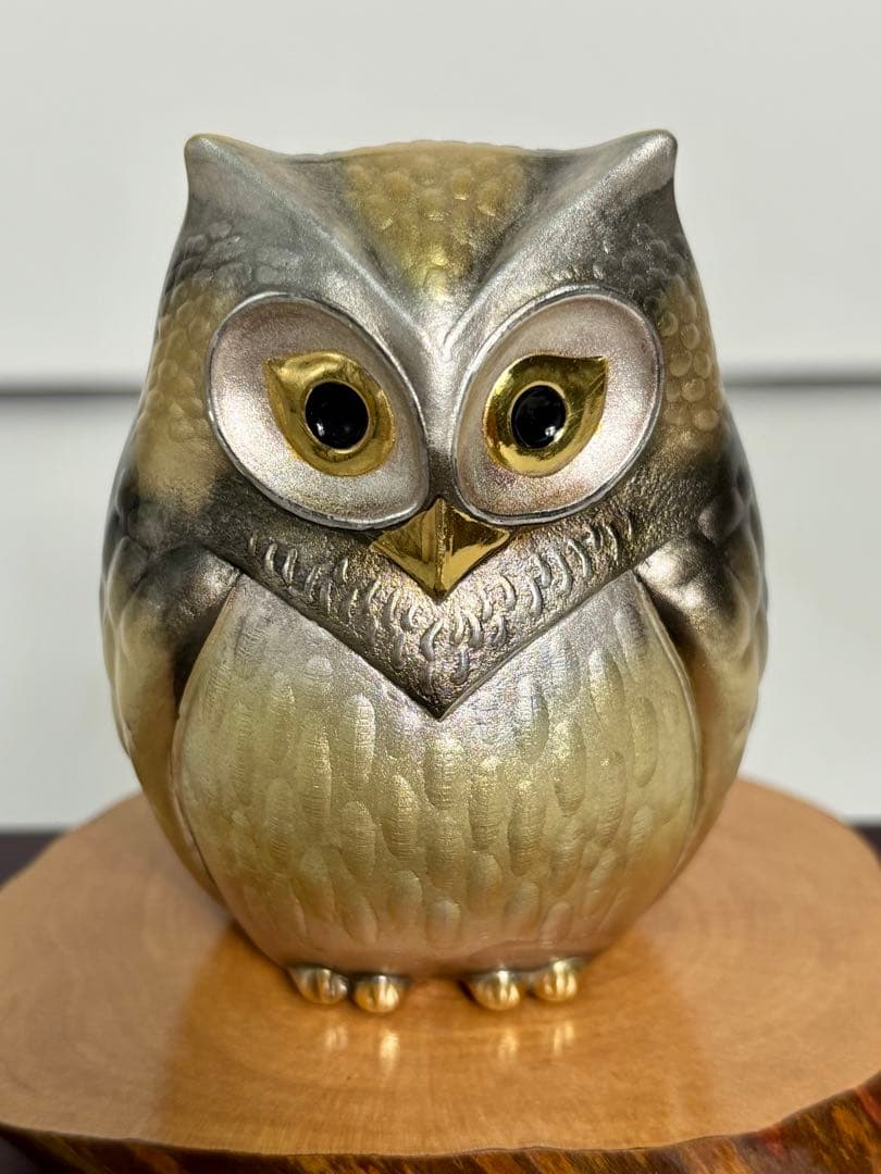 #武比古作 純銀 フクロウ置物 SILVER999