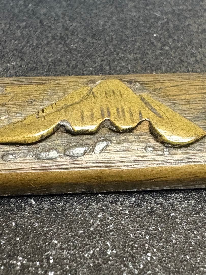 【現状品】　在銘 「金花山藤原清長」　小柄 刀装具　小刀