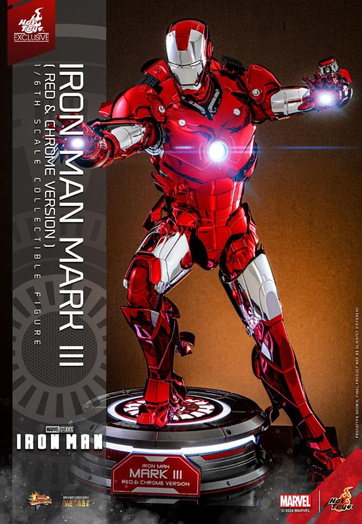 ホットトイズ アイアンマン・マーク3（レッド＆シルバー・クロムカラー）【新品】