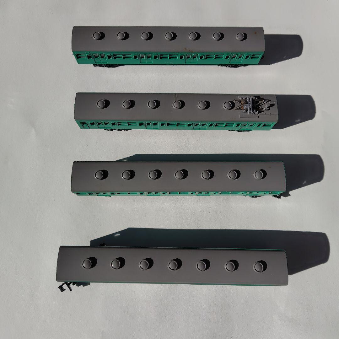 Nゲージ 鉄道模型 4両編成 緑色