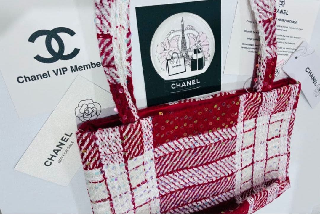 CHANEL スパンコール　トートバッグ　シャネルノベルティ