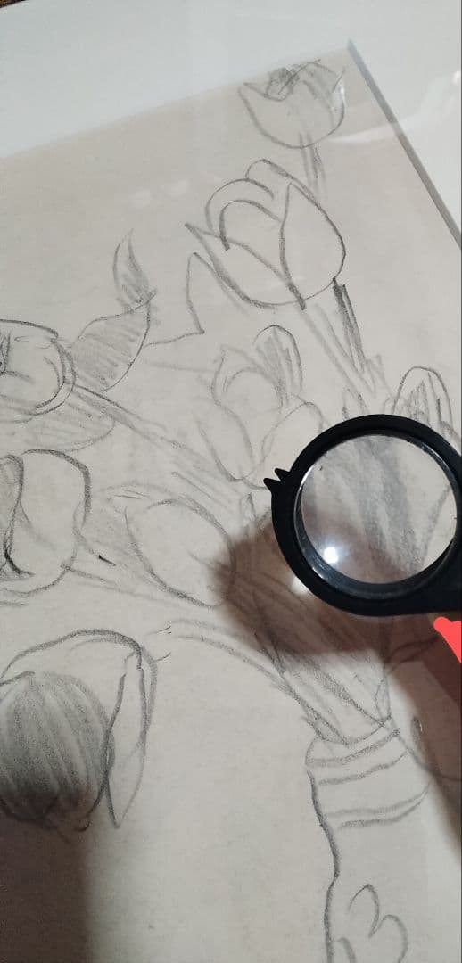 梅原龍三郎チューリップ鉛筆画真作巨匠