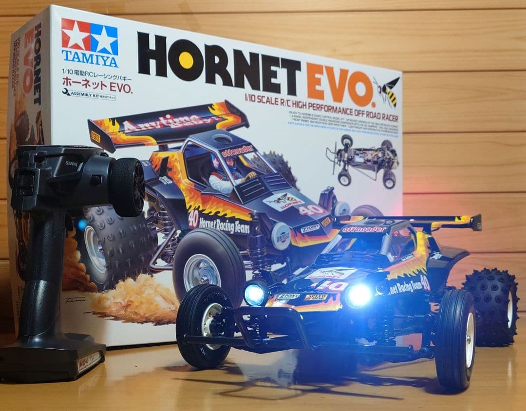 タミヤRCホーネットEVO.(LEDライト付)＆プロポ＆バッテリー充電器完成品