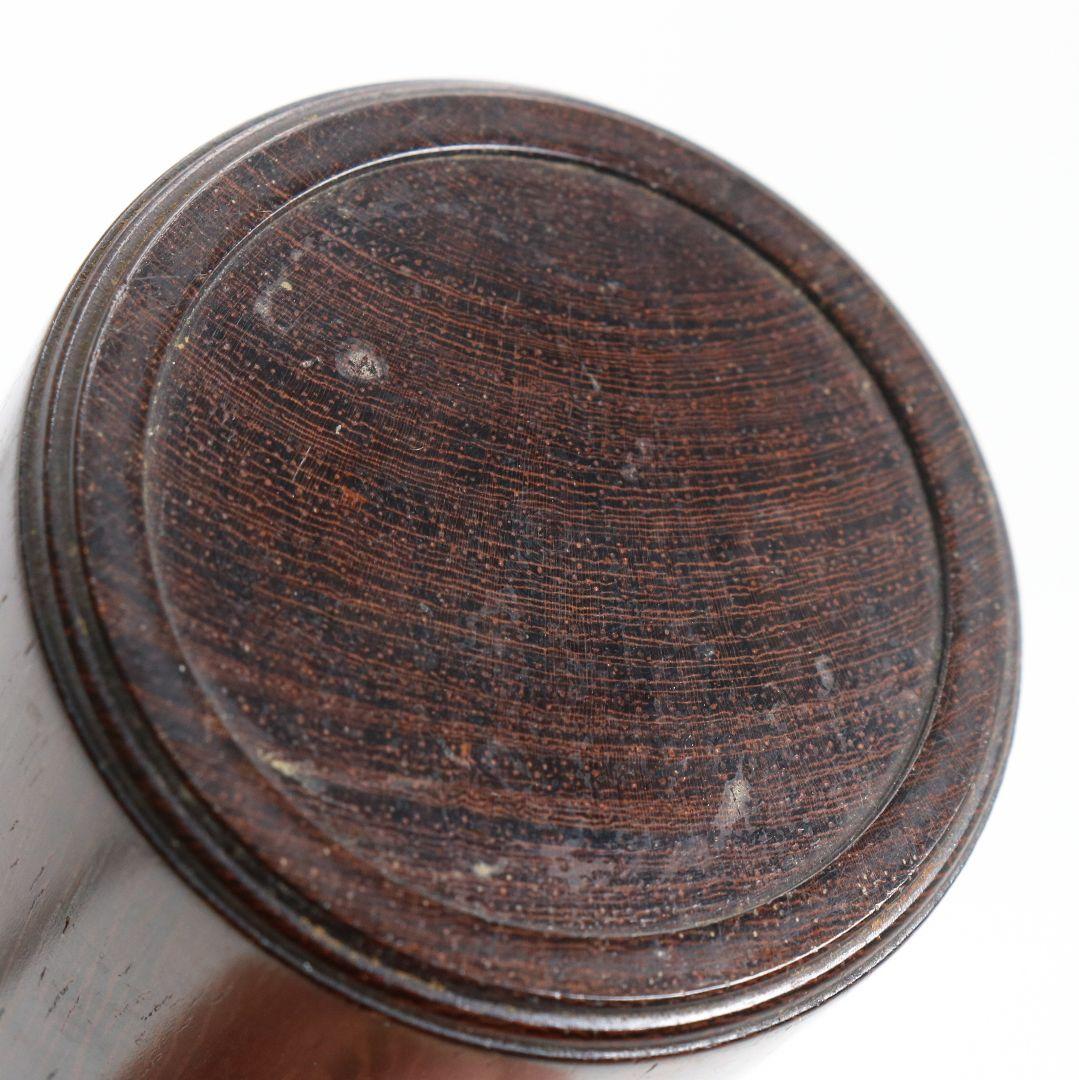 黒檀 中次 薄茶器 茶道具 共箱　V917　N7