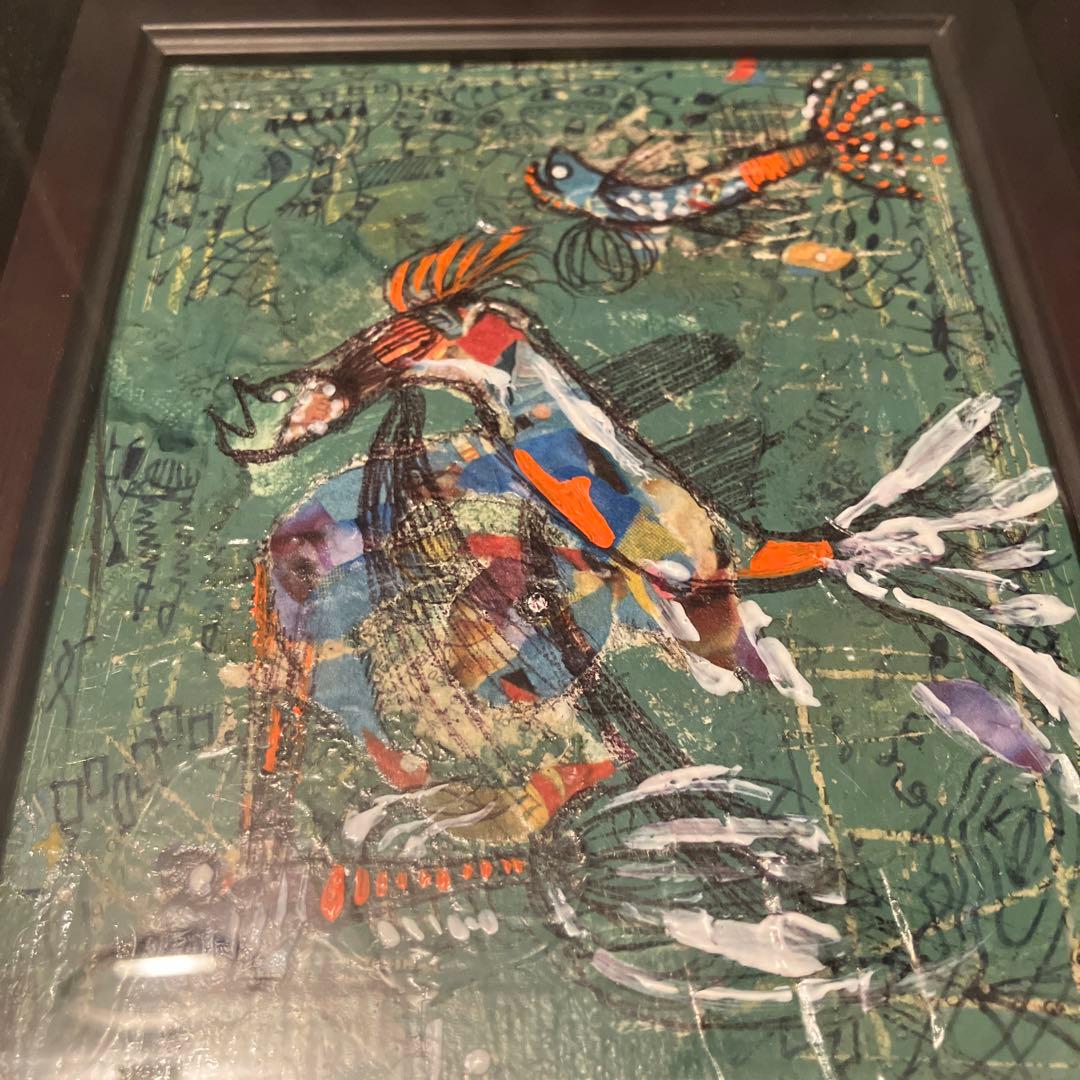 画家 山崎　隆（ふれでぃー山崎）の『3匹のSAKANA』油絵（原画）