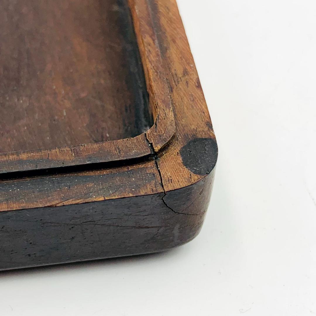 端渓硯 中国 彫刻 古硯 骨董品 木箱付き 書道