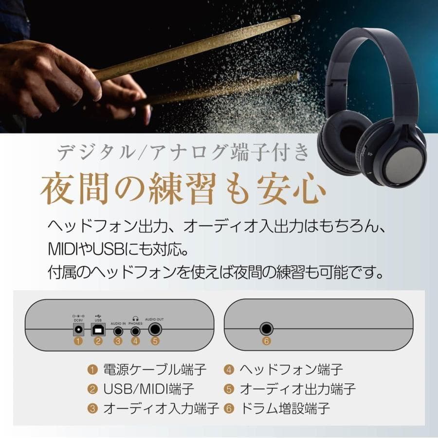 電子ドラム ５ドラム3シンパル 専用マット付 CEULA 945