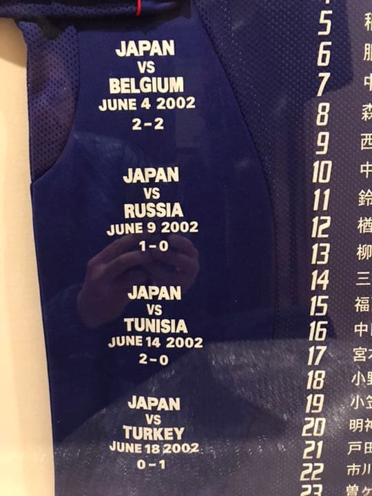 2002日韓　サッカー　ワールドカップ　代表全員のサイン入り　記念ユニフォーム