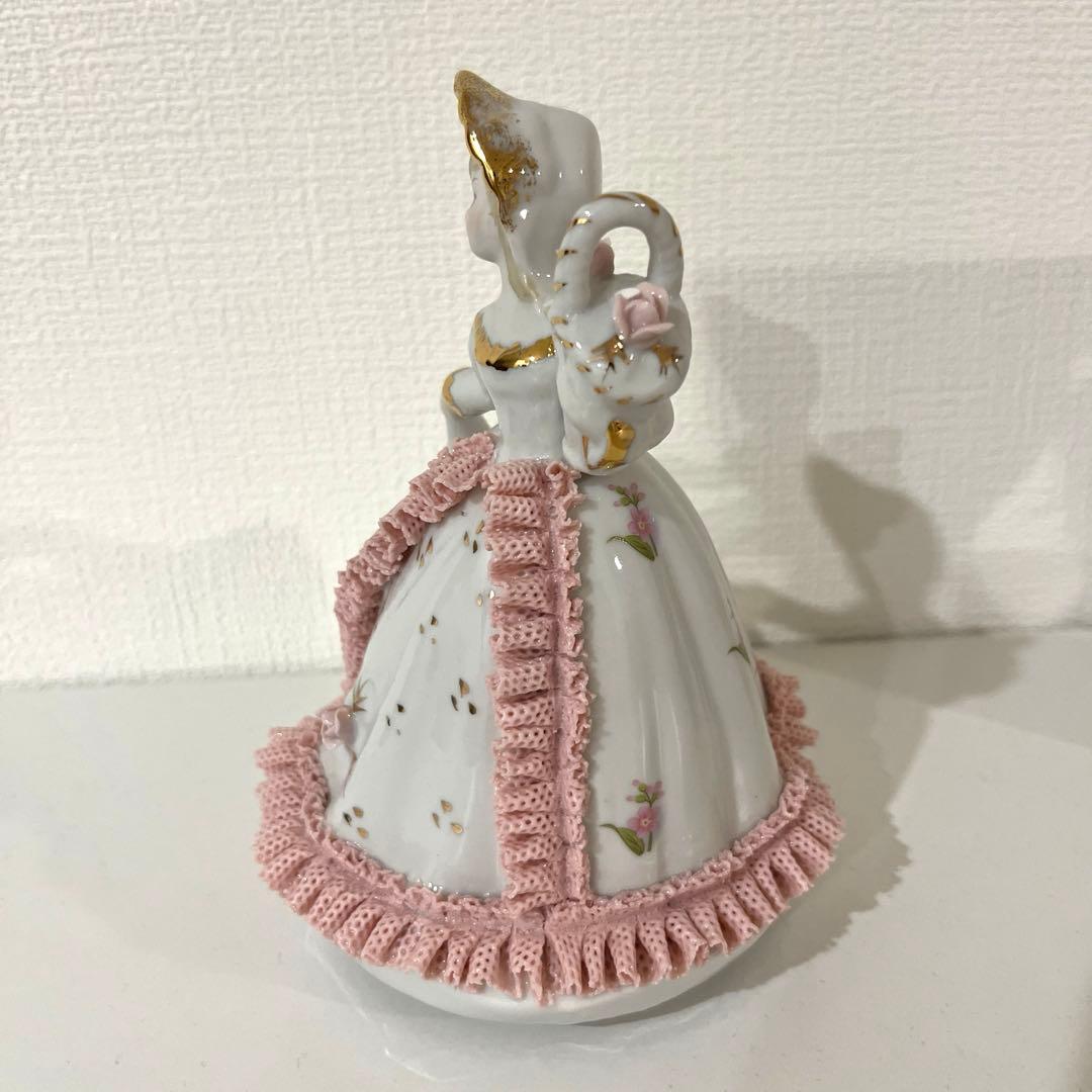 オルゴール アンティーク 陶器製女性像