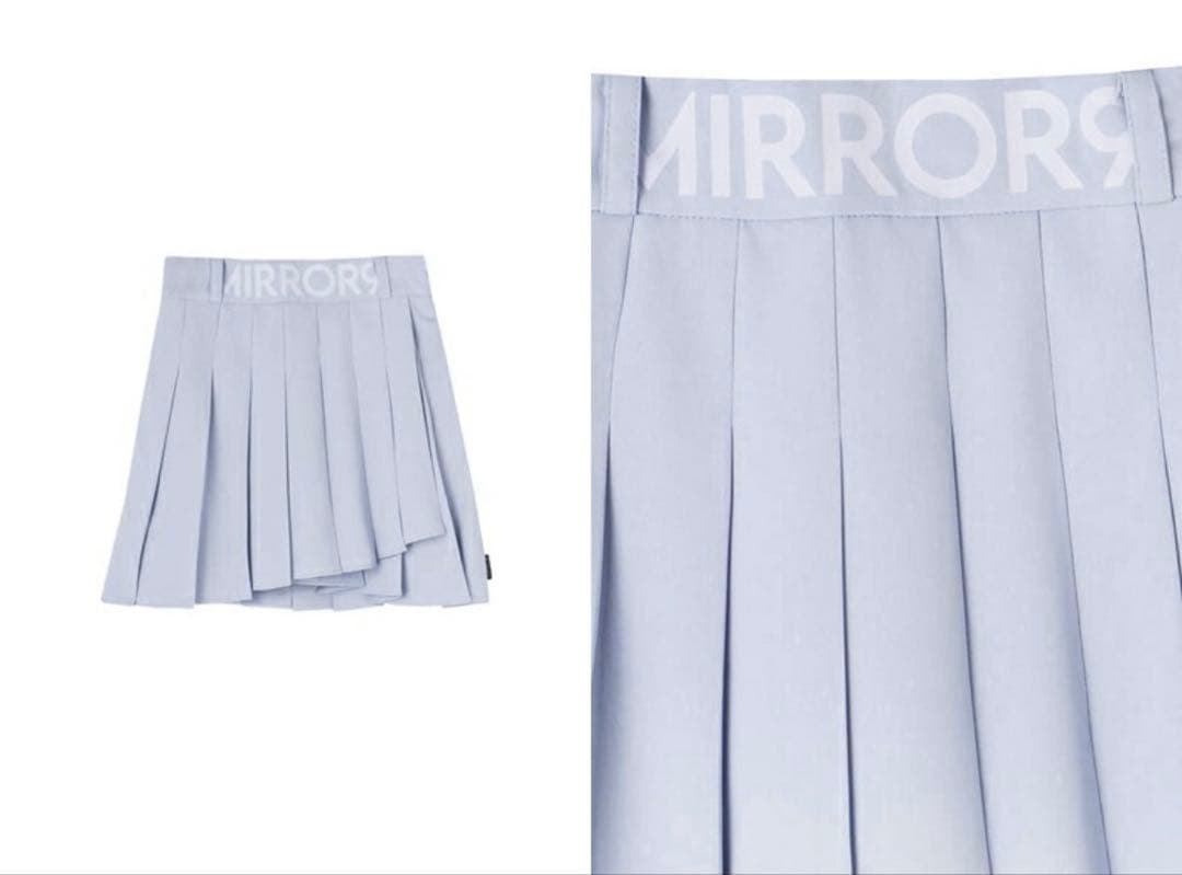 MIRROR9GOLF プリーツスカート ライトブルー