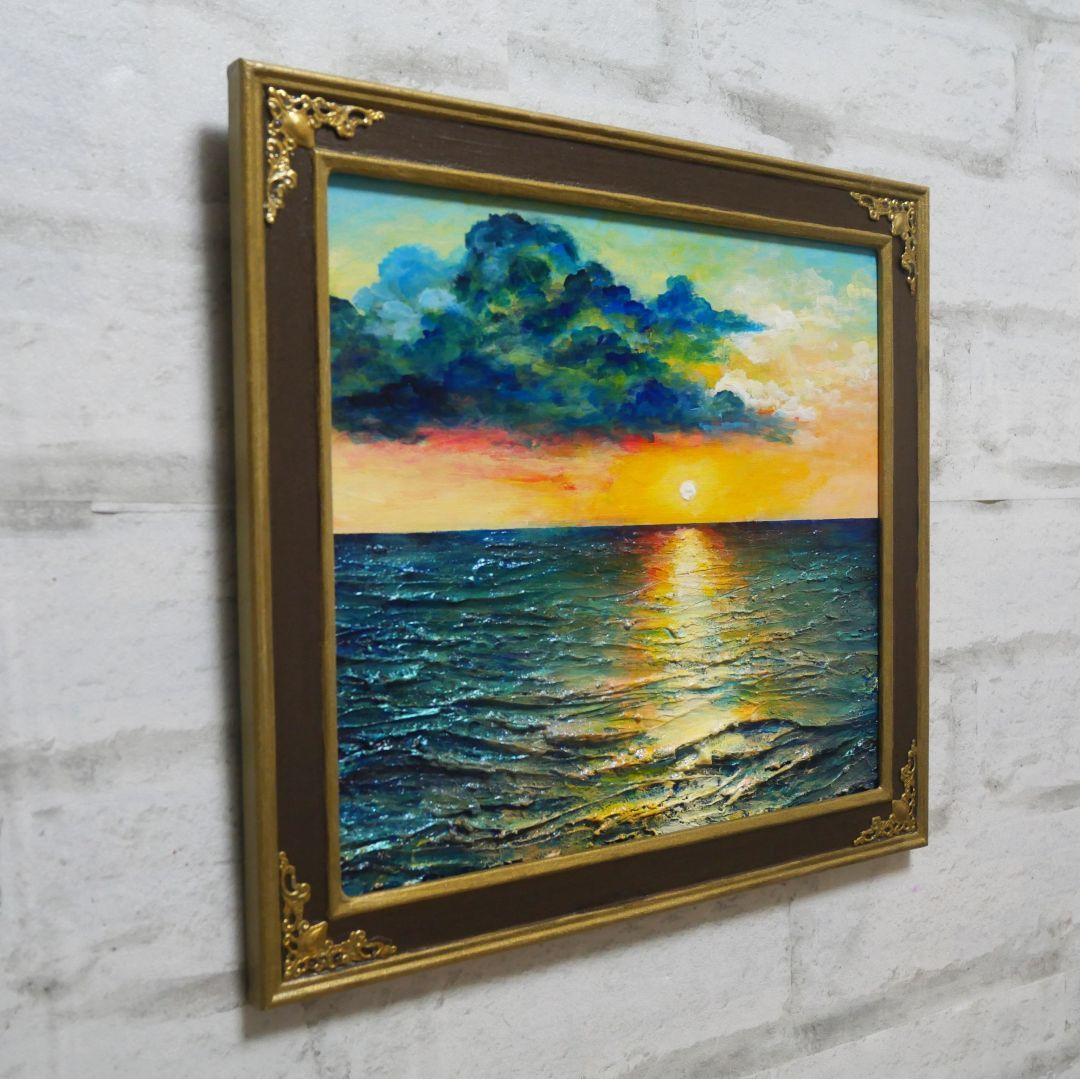 油絵 油彩 油彩画 絵画【Sea at Dusk】