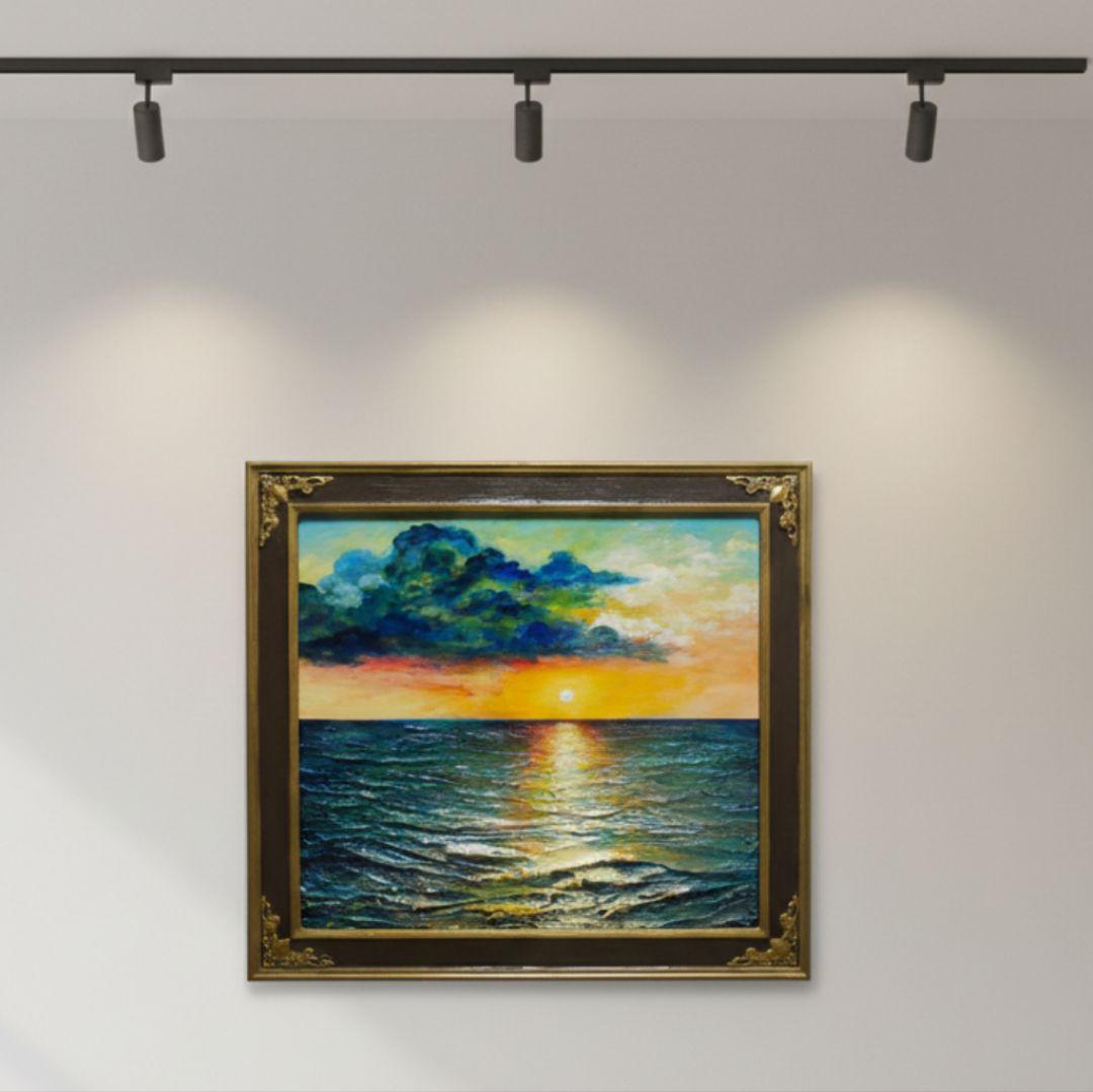 油絵 油彩 油彩画 絵画【Sea at Dusk】