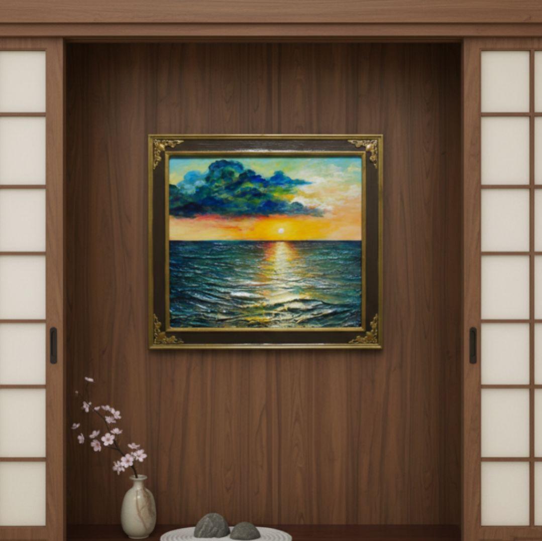 油絵 油彩 油彩画 絵画【Sea at Dusk】