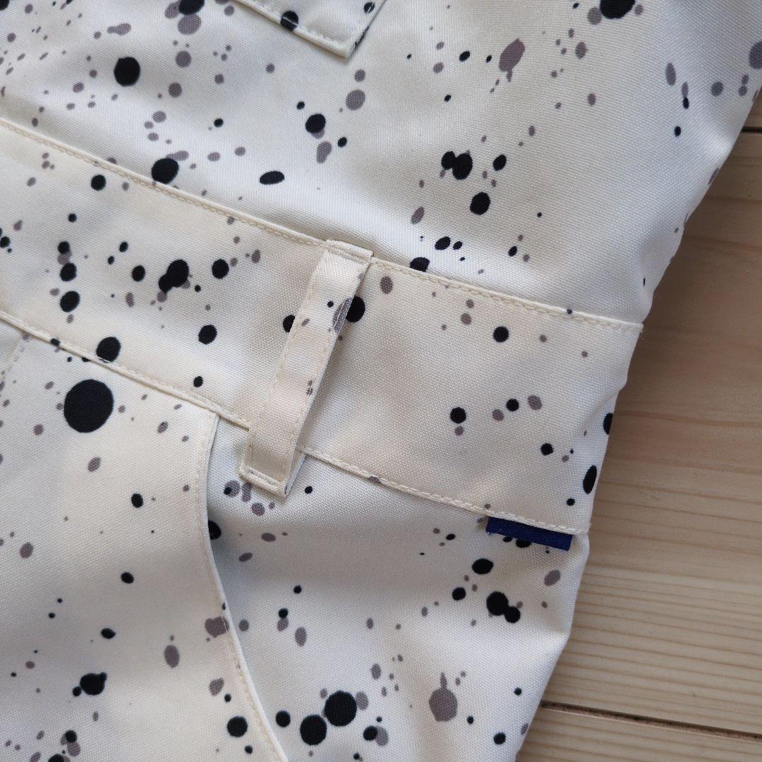 美品　Burton スノーボードウェア ホワイト スプラッター　ビブパンツ