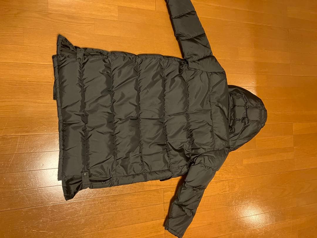 ダウンベンチコート クリーニング済 150cm　フード　ケース付　ブラック美品