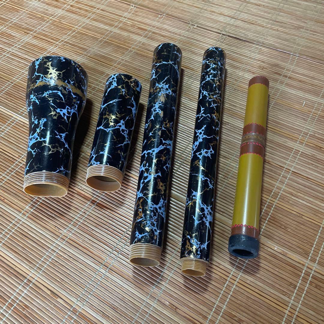組立式ディジュリドゥ 黒白模様 管楽器