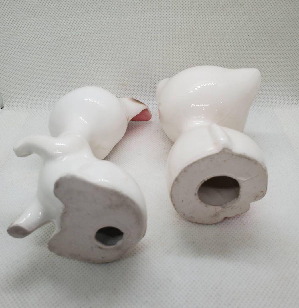 昭和レトロ 陶器 猫 うさぎ 置物 可愛いセット Retro Kawaii