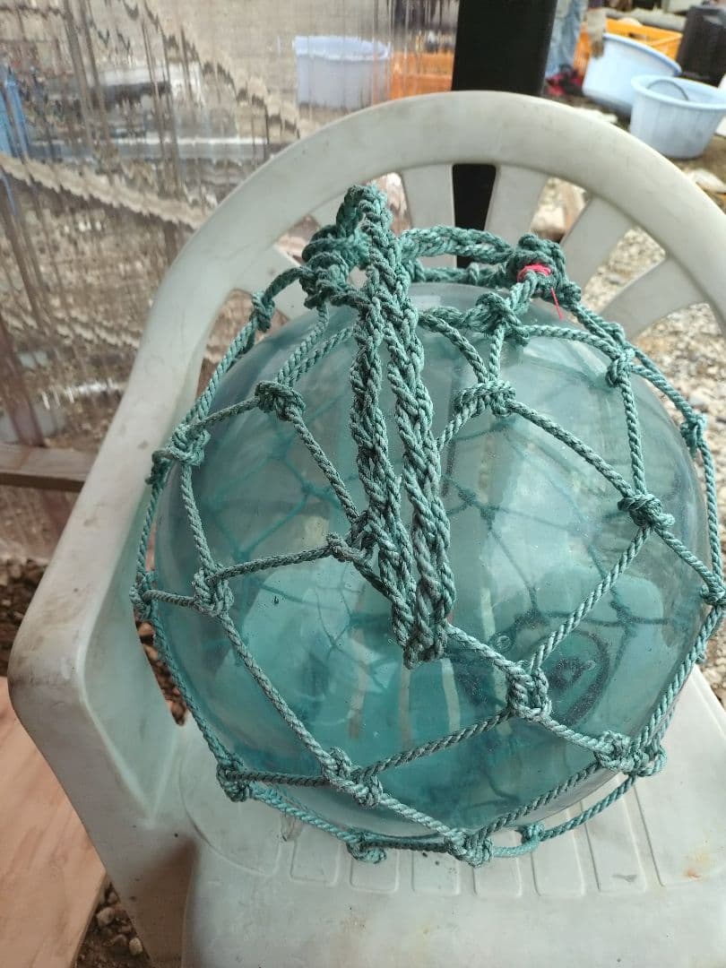 大きめ　ガラス浮き　浮き球　ビン玉　昭和レトロ