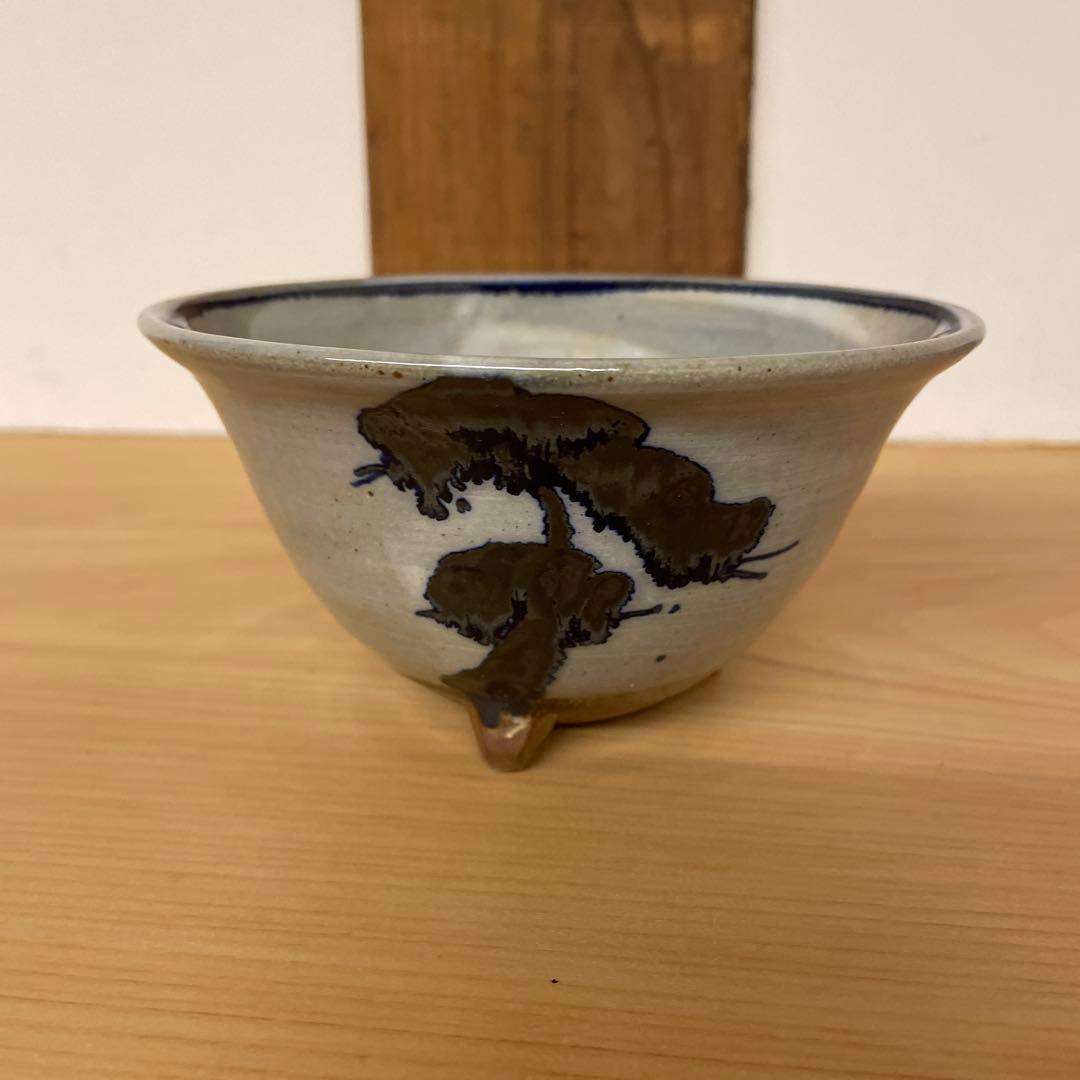 今井政之　粉引手松絵三足　鉢 揃　５客　共箱付き文化勲章を受章