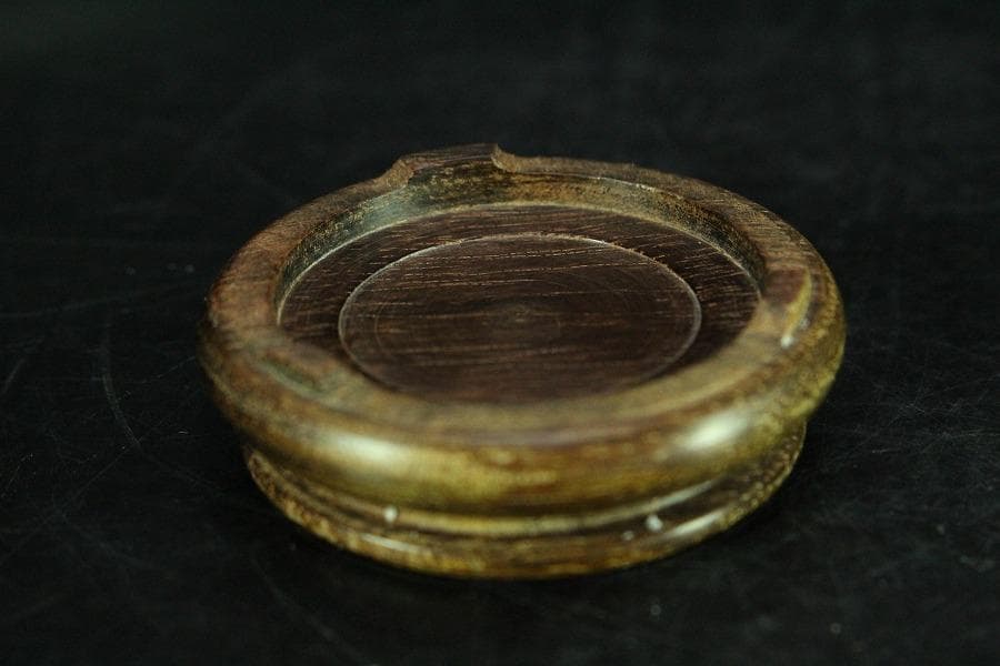 色漆 堆朱 筆洗 匙 台付 文房具(K-LC953)