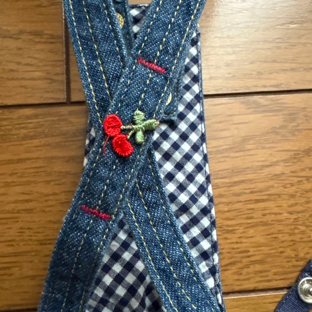 ブルブブ★さくらんぼ刺繍 デニムスカート XXS