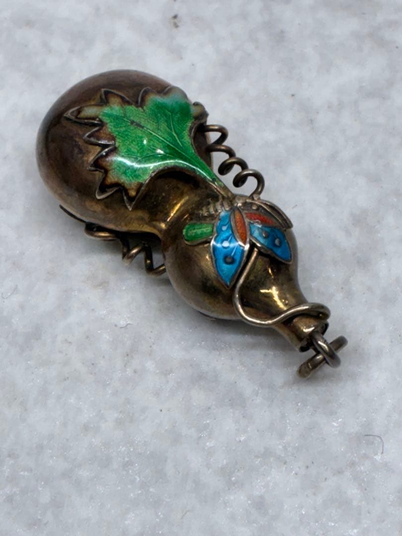 Z）ひょうたん レトロ 瓢箪 縁起物 時代 蝶と葉 工芸品 提げ物？ペンダント？