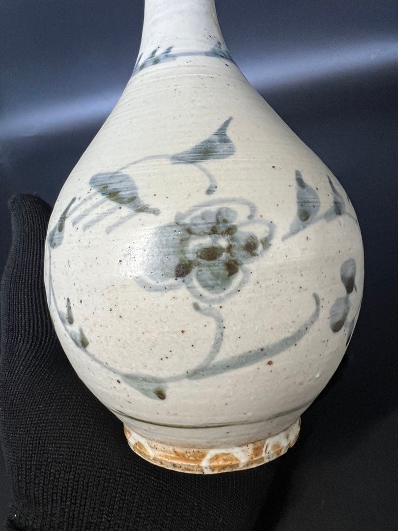 江戸後期〜幕末 伊万里 白磁染付 鶴首徳利（花入） 民藝 古美術骨董◎古道具庵々