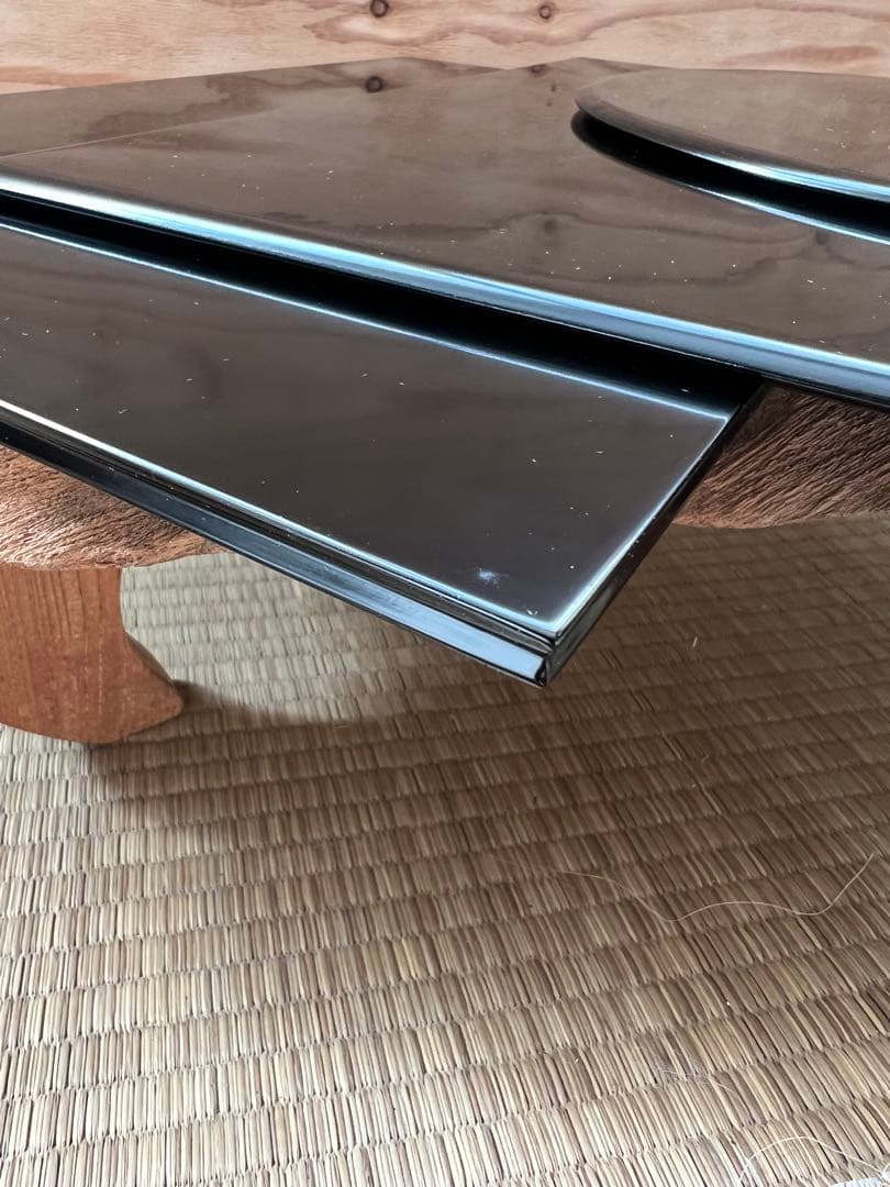 茶器／茶道具薄板（花入用敷板・花台）本漆三枚組敷板 （矢筈・角蛤・丸蛤)元箱付