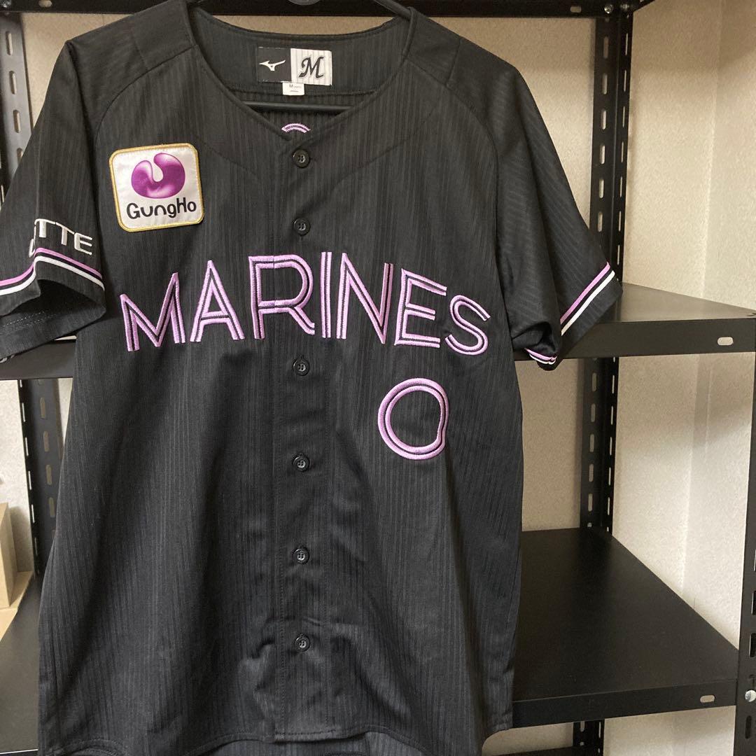 ロッテ　荻野貴司　ブラックサマー　ユニフォーム　荻野　グッズ　マリーンズ