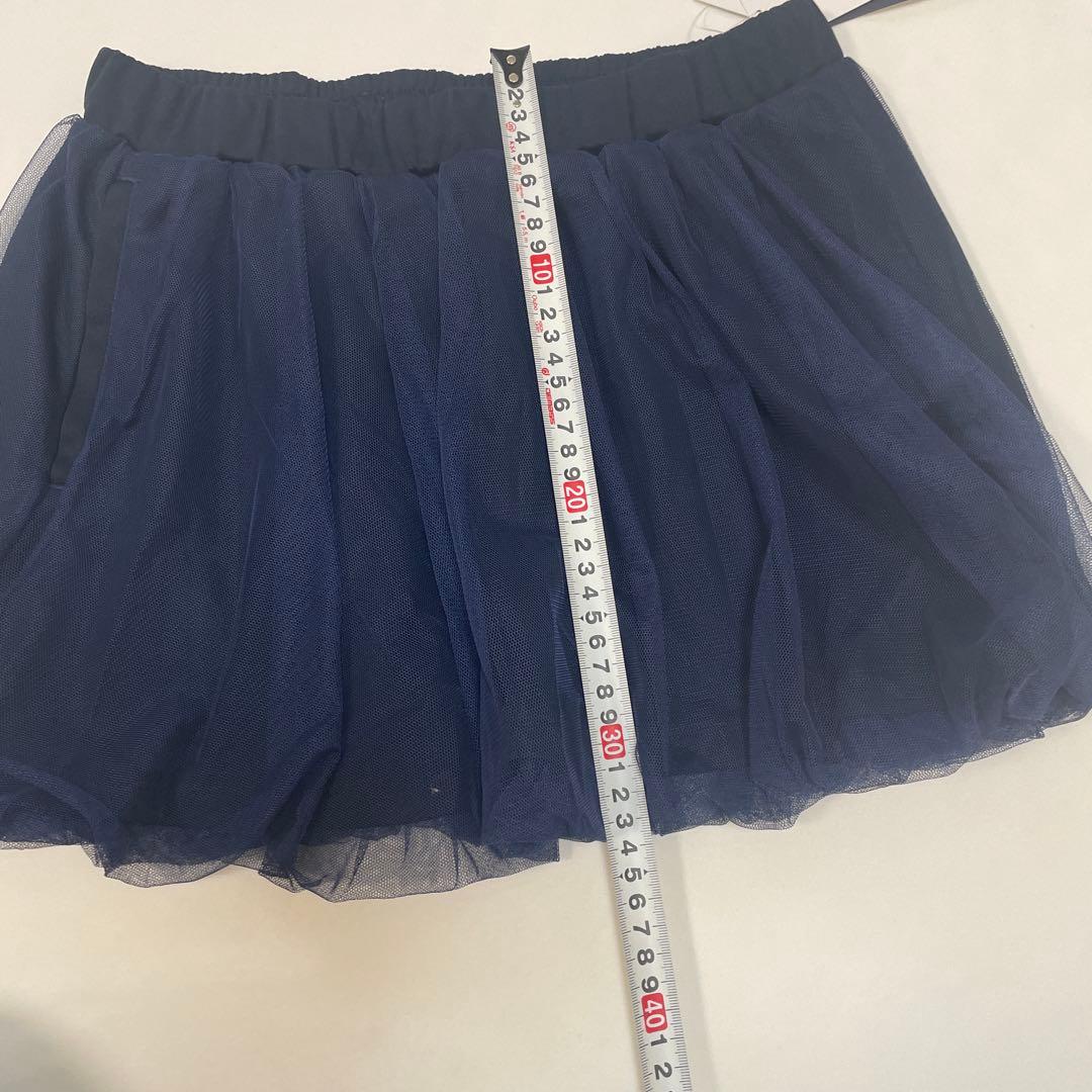 【新品　未使用】prince フレアチュールスカート WS5318 ネイビー L