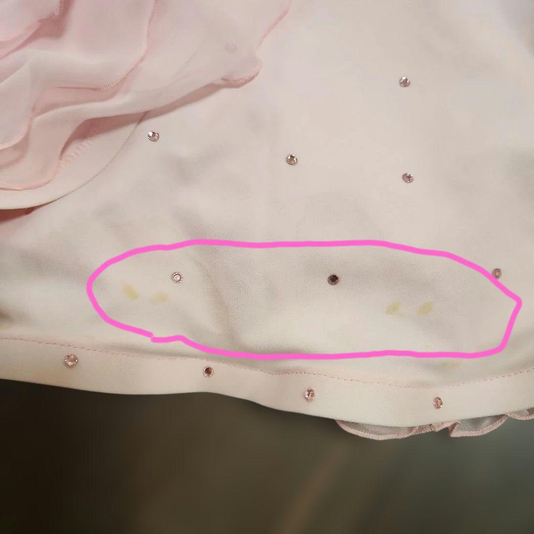 ラインストーン　チョーカー、イアリング付き　社交ダンス　シフォンドレス　ピンク