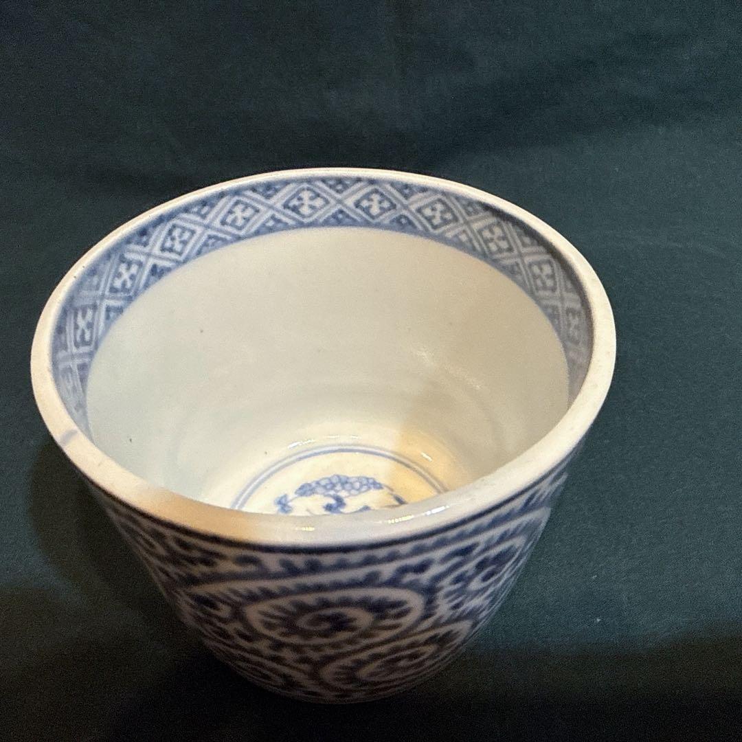 古伊万里　総柄　蛸唐草文　蕎麦猪口