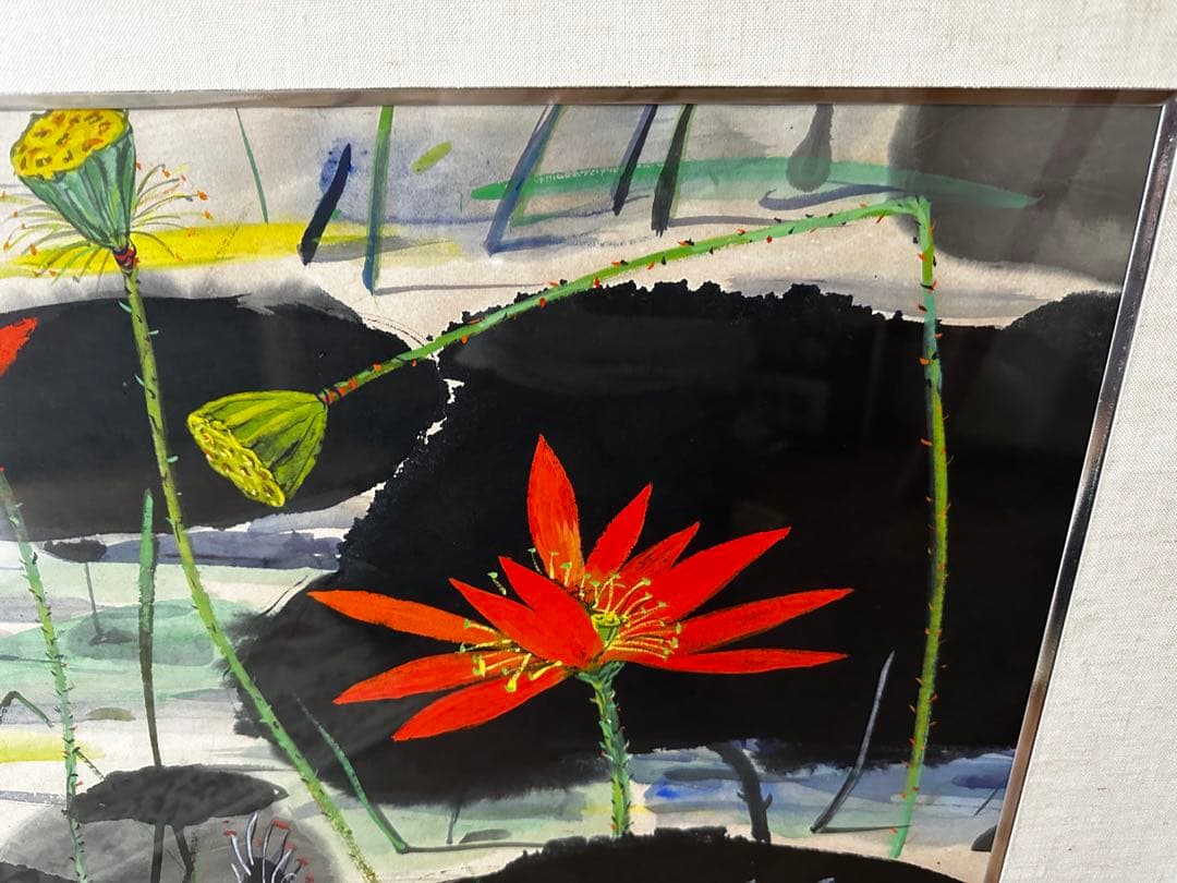 水面の花 絵画