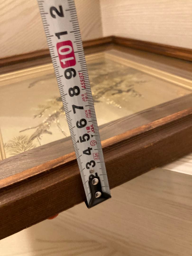 希少　堀口光彦 彫金額 松樹鷹図 金工作品 額装