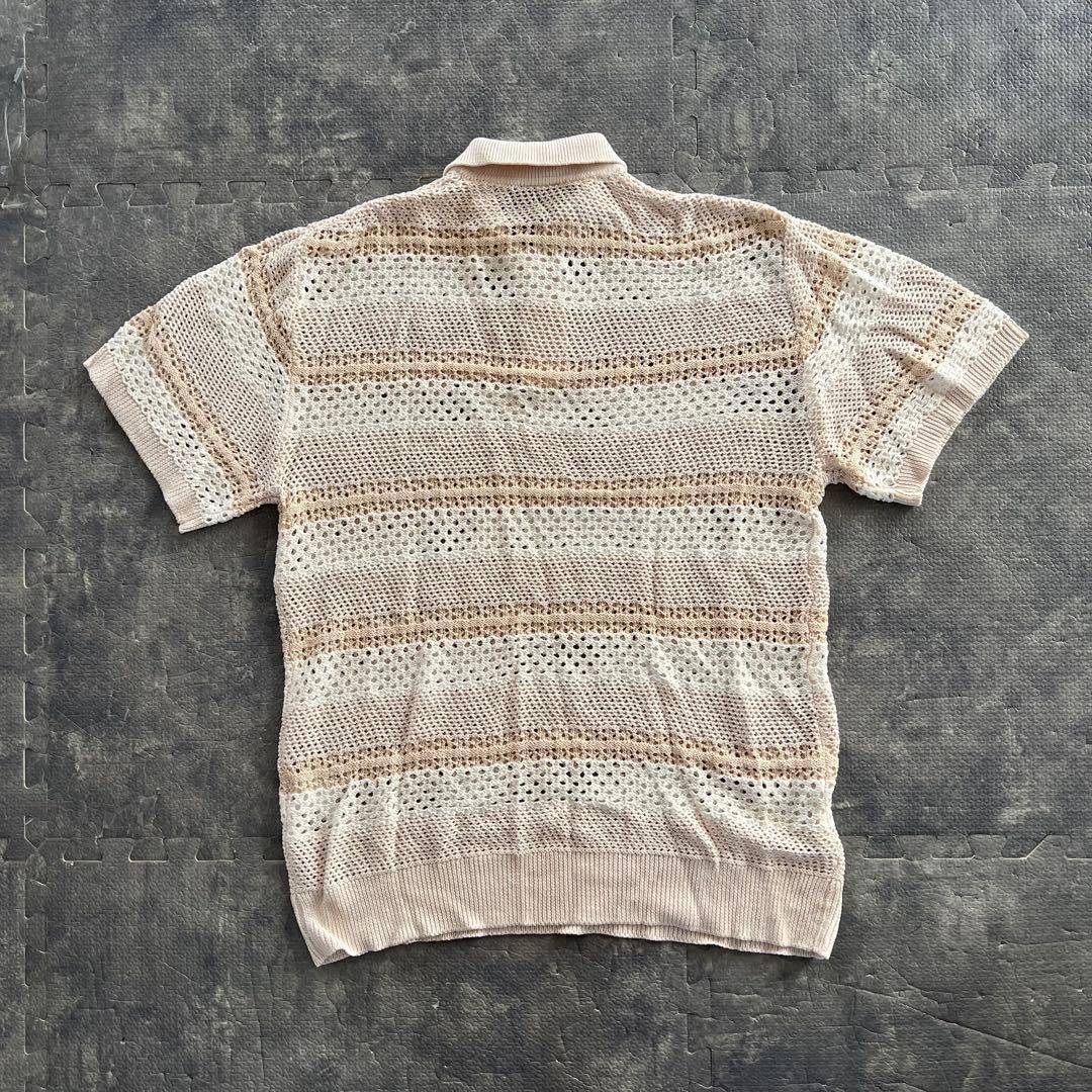 新品 new era半袖 サマーニット メッシュ ポロシャツ ホワイト ゴルフ