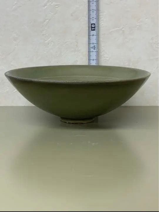 中国元•明耀州窯　童子缠枝文碗　骨董古美術品唐物アンティーク江戸青磁コレクション